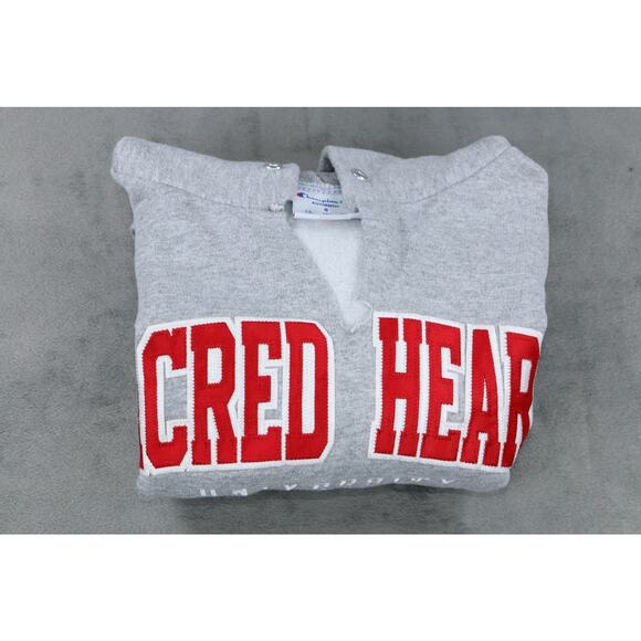 Champion Sacred Heart University Hoodie Gray Small Embroidered Logo Sweatshirt - Picture 10 of 10